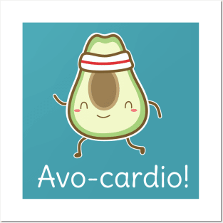 Funny Avocado Cardio Pun T-Shirt Posters and Art